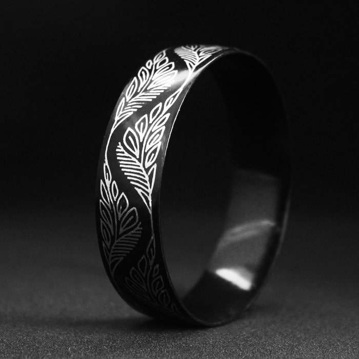Bidriware Bidri Work Leaf Bangle (Single)