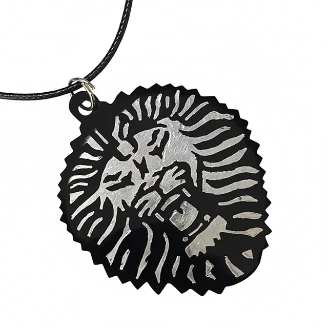 Bidriware Silver Inlay Lion Pendant