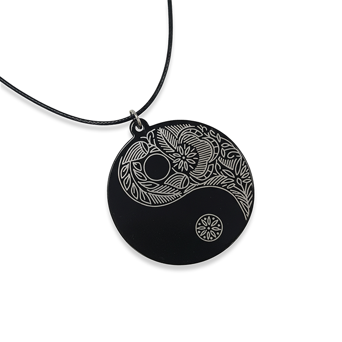 Bidriware Silver Inlay Pendant - Yin Yang