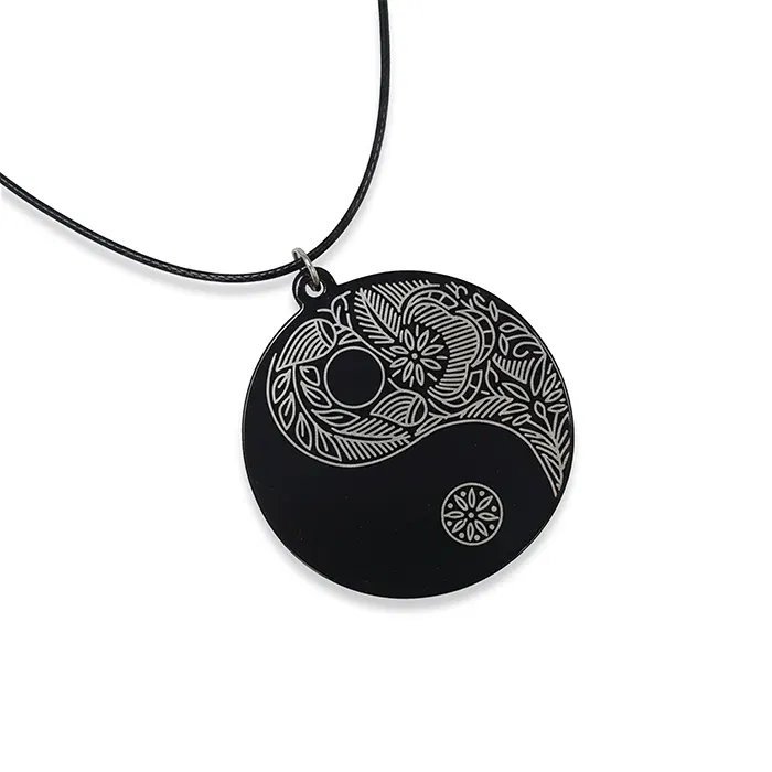 Bidriware Silver Inlay Pendant - Yin Yang