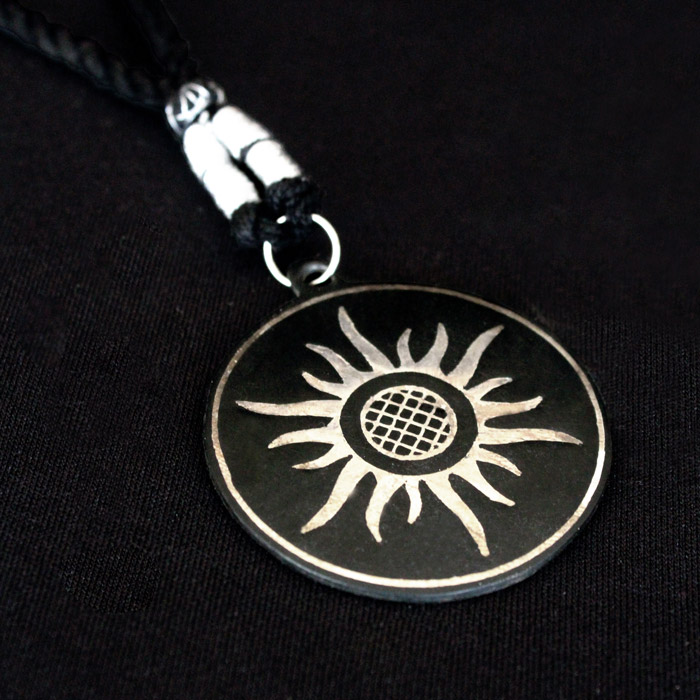 Bidriware Silver Inlay Sun Pendant