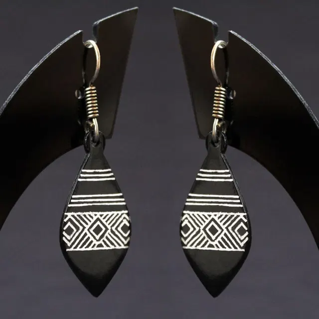 Bidriware Silver Inlay Ethnic Earring