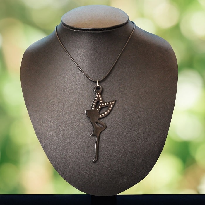 Bidriware Silver Inlay Angel Pendant
