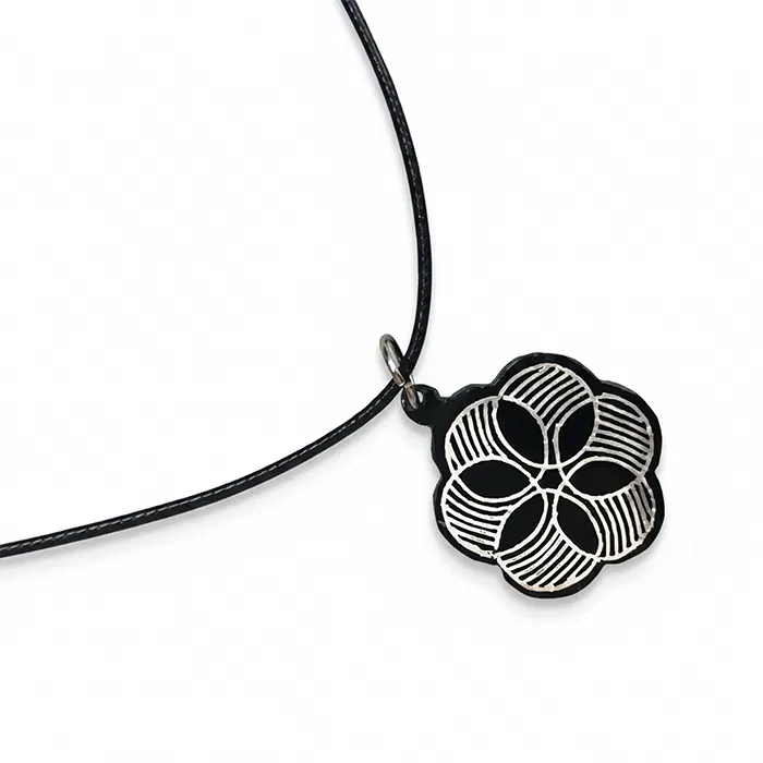 Bidriware Silver Inlay 6 Circles Pendant