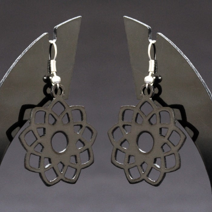 Bidriware Silver Inlay Enigma Earring
