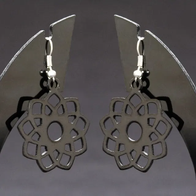Bidriware Silver Inlay Enigma Earring