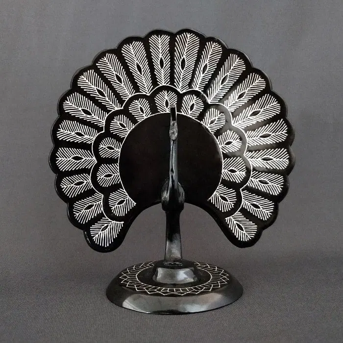 Bidriware Silver Inlay Peafowl