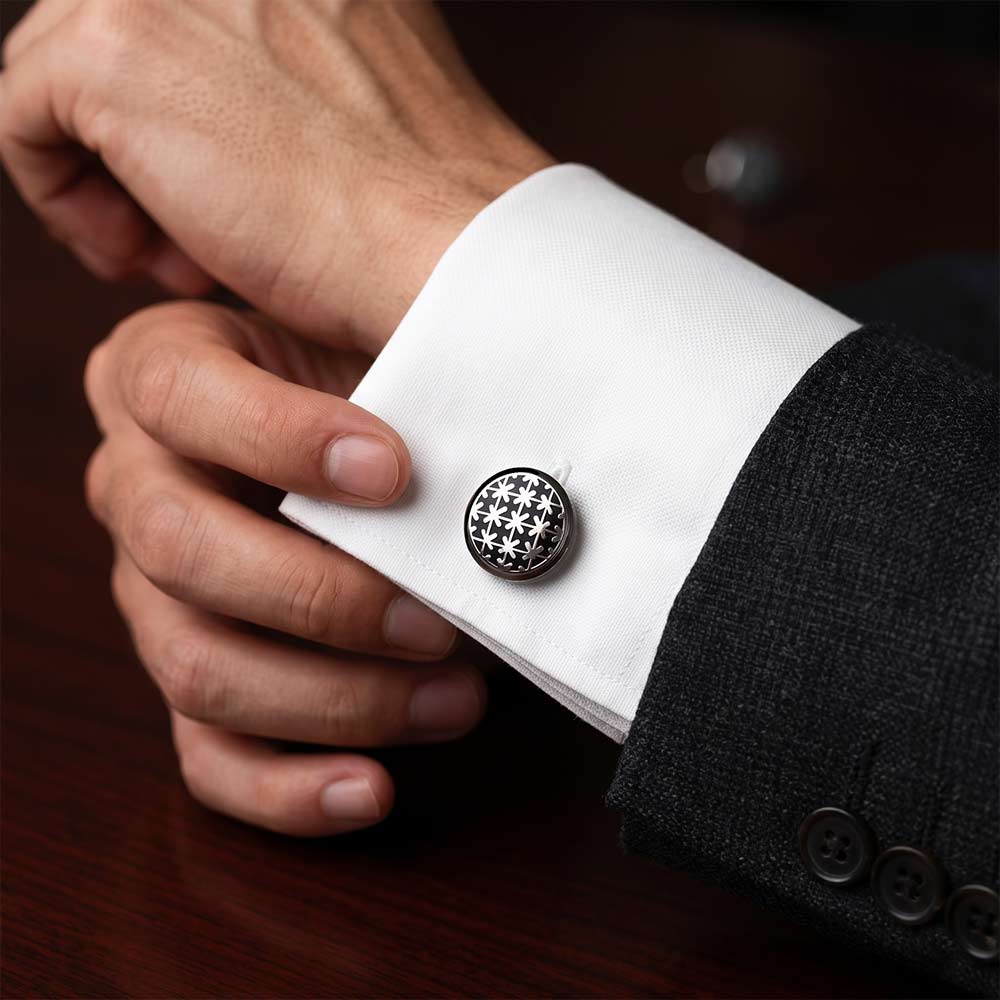 Bidriware Silver Inlay Cufflinks with Gift Box