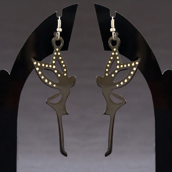 Bidriware Silver Inlay Angel Earring