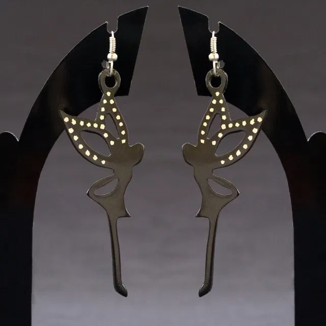 Bidriware Silver Inlay Angel Earring