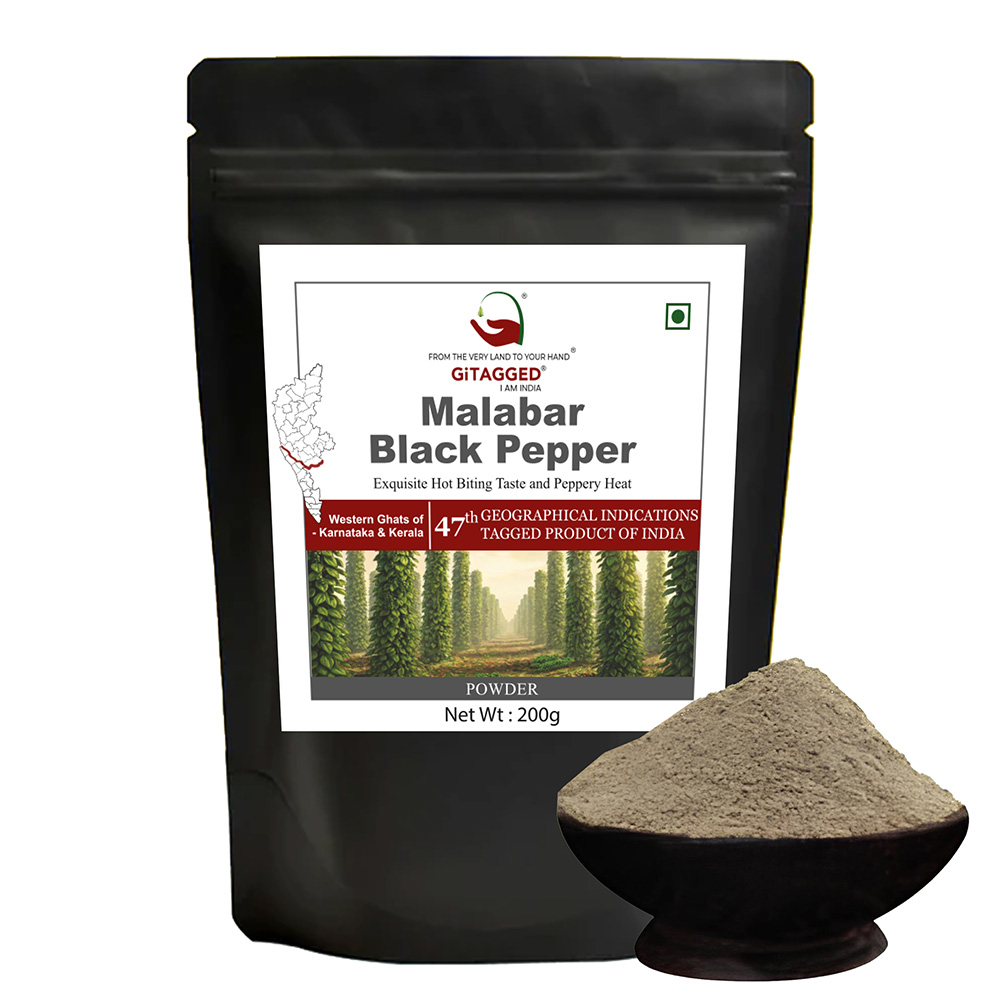 Malabar Black Pepper | Kali Mirch (Powder) - 200gms