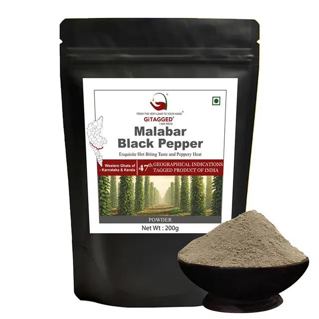 Malabar Black Pepper | Kali Mirch (Powder) - 200gms