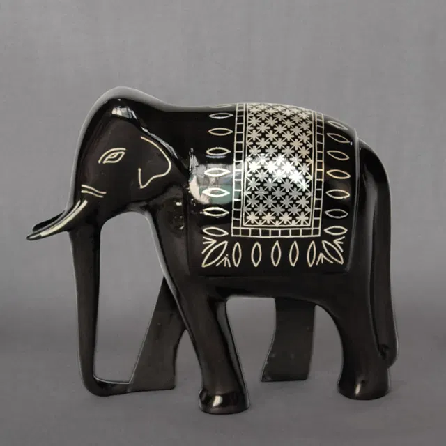 Bidriware Silver Inlay Elephant