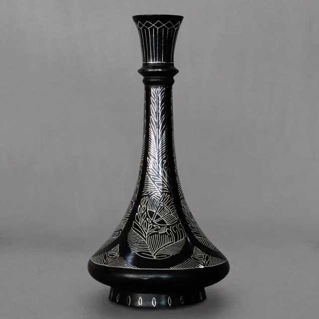 Bidriware Silver Inlay Vase