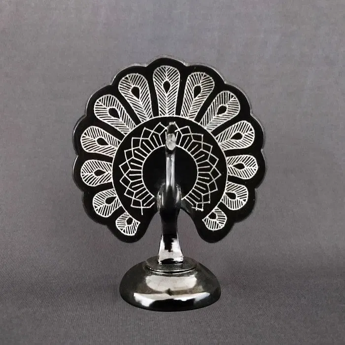 Bidriware Silver Inlay Majestic Peafowl