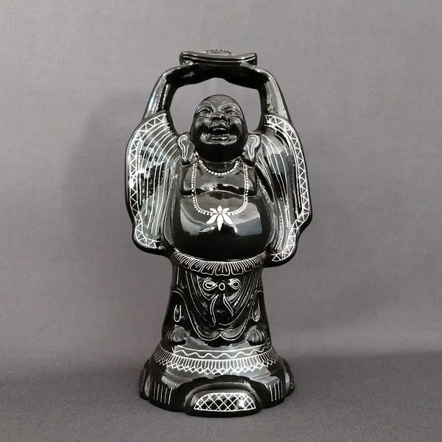 Bidriware Silver Inlay Happy Buddha