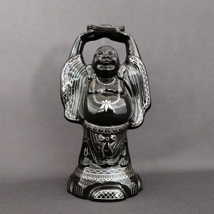 Bidriware Silver Inlay Happy Buddha