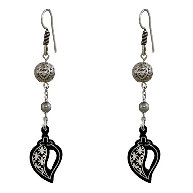 Bidriware Silver Inlay Conch Earring