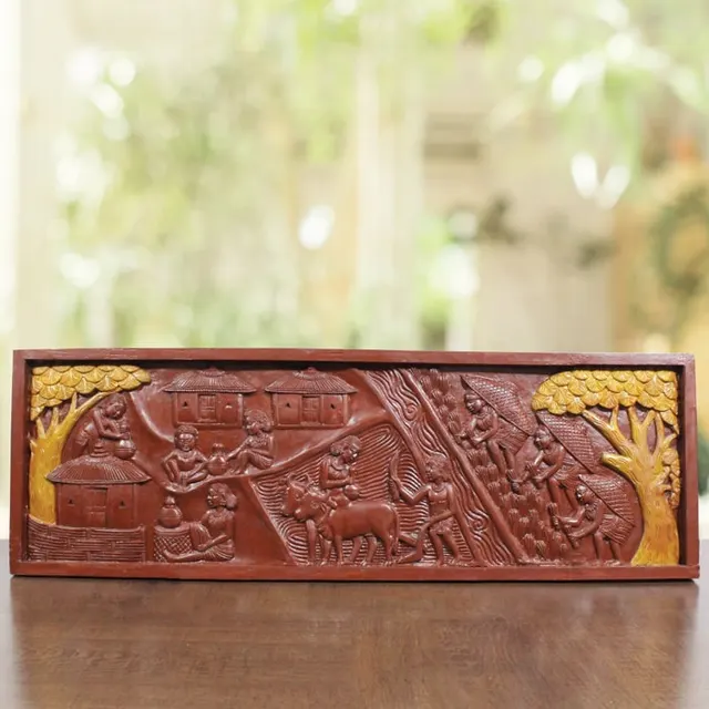 Bastar Wooden Handmade Agricultural Tribal Artwork