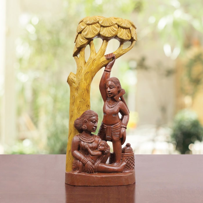 Bastar Wooden Handmade Jangal Mamta Artwork