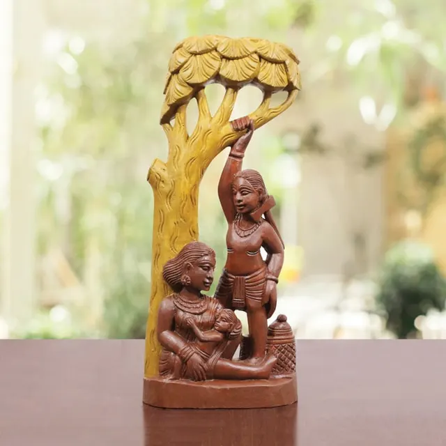 Bastar Wooden Handmade Jangal Mamta Artwork