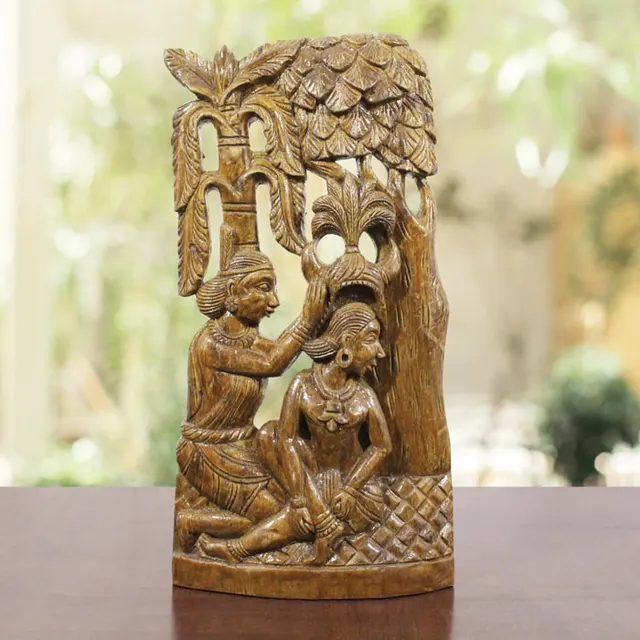 Bastar Wooden Handmade Dancing Lady Artwork