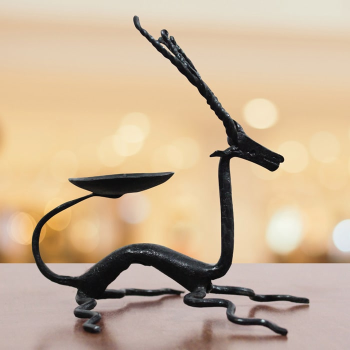 Iron Craft - Sitting Deer Candle Stand