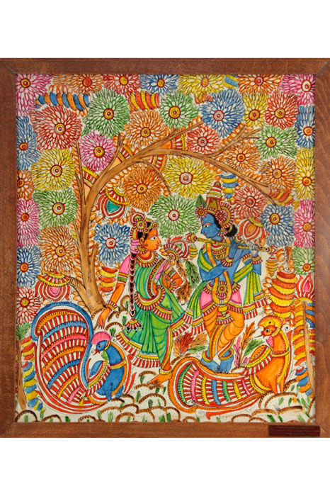 AP Leather Puppet Radha Krishna Wall Hanging