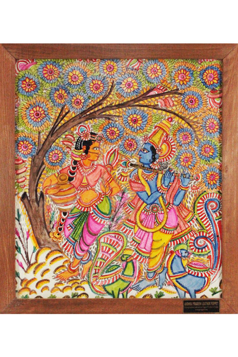 AP Leather Puppet Radha Krishna (with Acrylic)