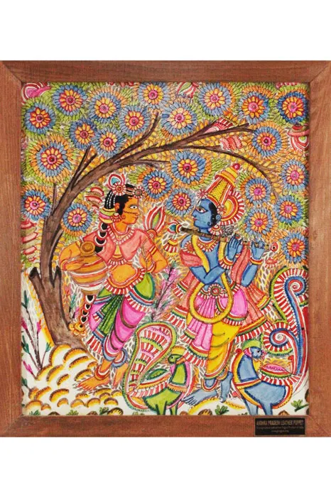 AP Leather Puppet Radha Krishna (with Acrylic)