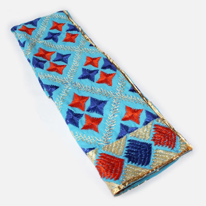 Phulkari Kids Dupatta (Light Blue Base)