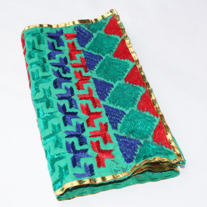 Phulkari Kids Dupatta (Green Base)