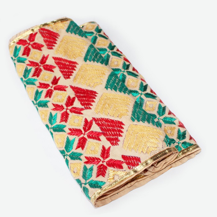Phulkari Kids Dupatta (Gold Green Red Base)