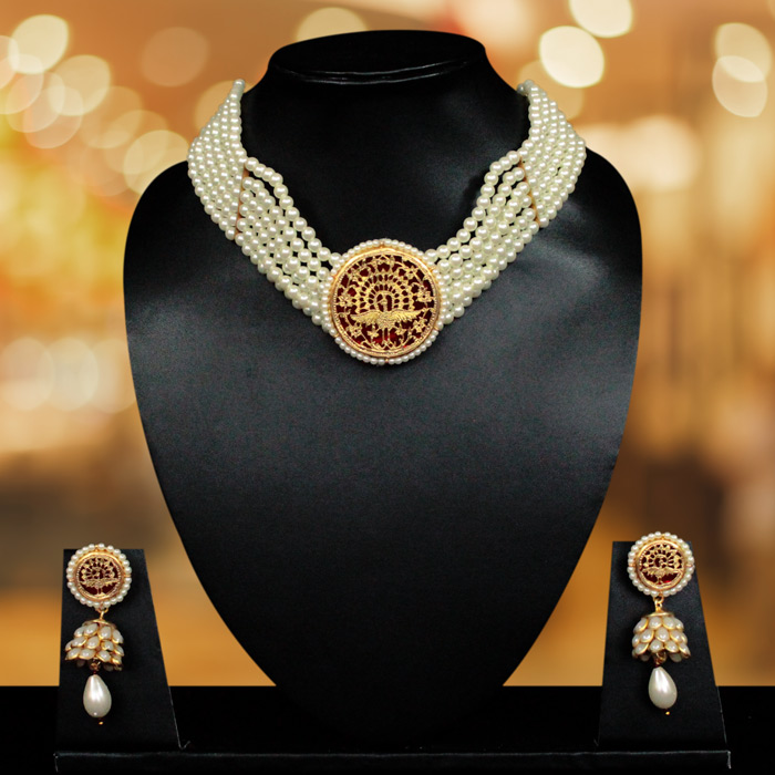 Choker Pattern 23kt Thewa Gold Jewellery Set