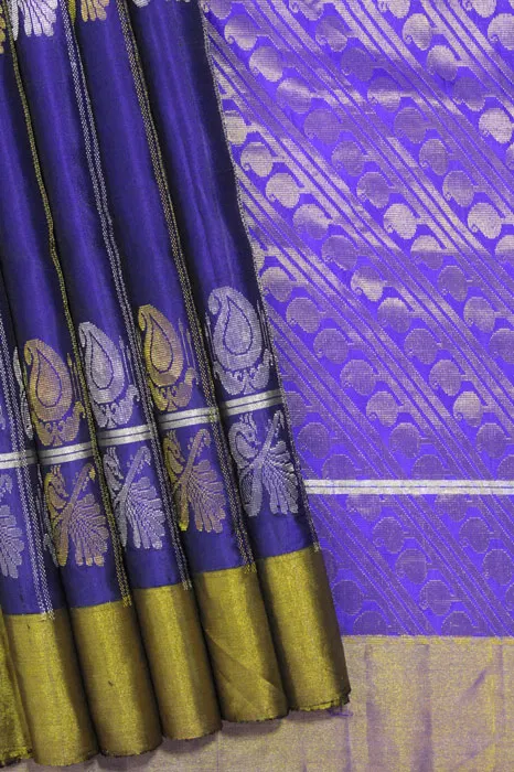 Dharmavaram Green Paisley Peacock Motif Grand Pallu Pure Silk Saree