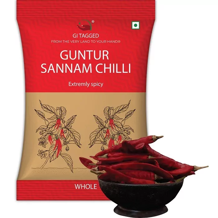 Andhra's Guntur Sannam Chilli (Whole) - Dry Red Chilli - 200gms