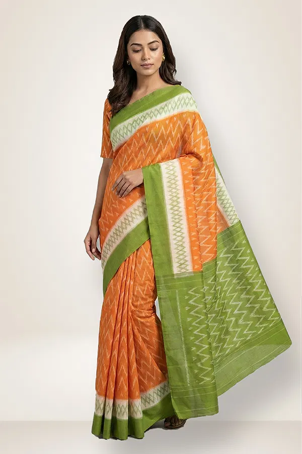 Pochampally Double Ikat Cotton Saree