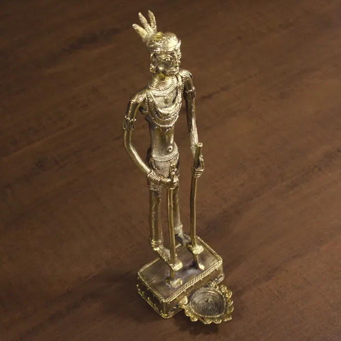 Bastar Dhokra Art Gedi Dance Candle Holder (1.1 Feet)