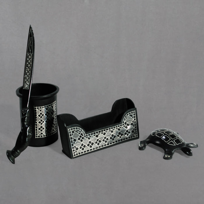 Bidriware Silver Inlay Office Set