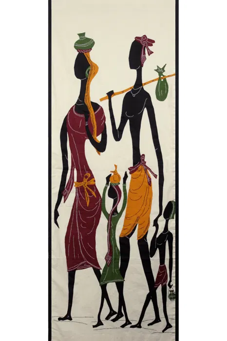 Pipli Applique Work Tribal Family (20x54) Inches