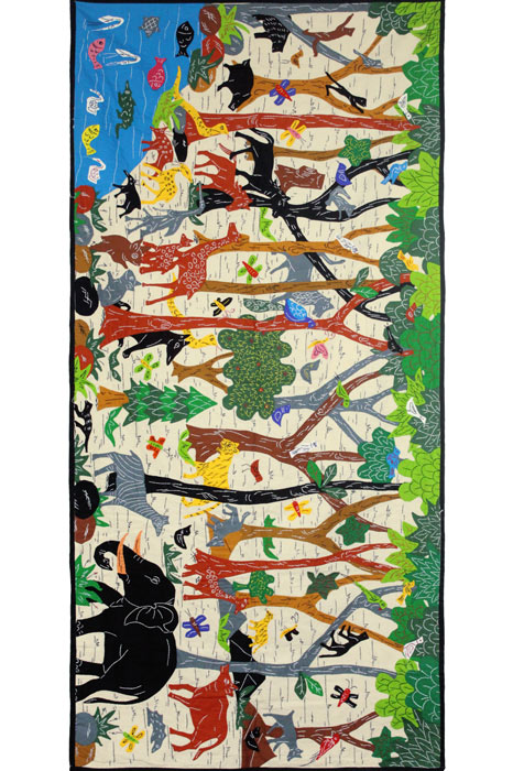 Pipli Applique Work Wildlife Wall Hanging (5x2.5) feet
