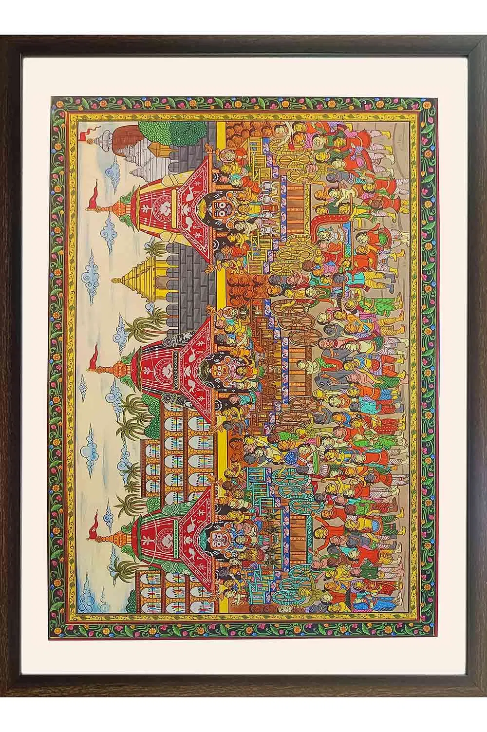 Orissa Pattachitra - Jagannath Subadra Balrama Rathyatra (41.5*29 Inches)