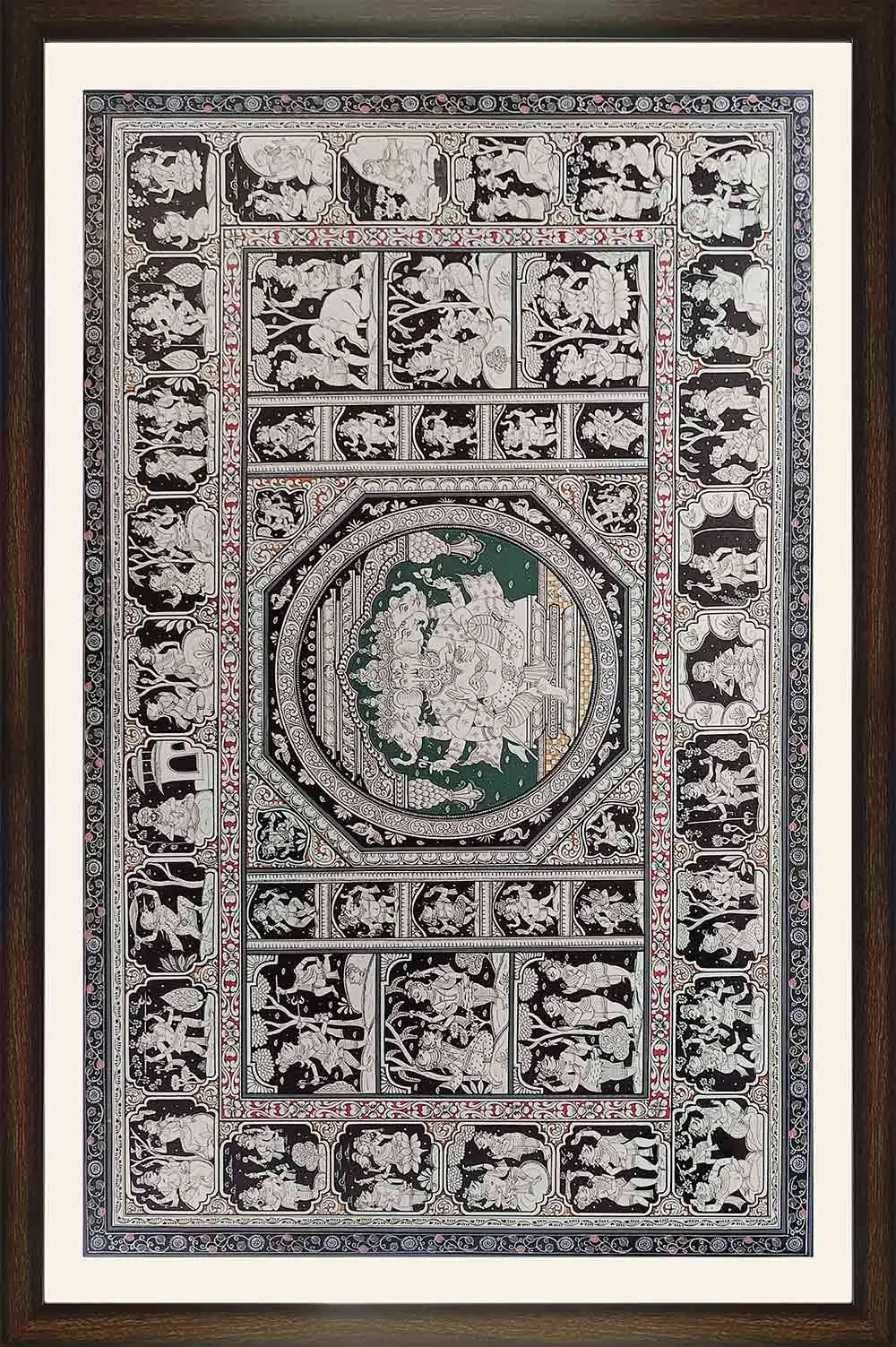 Orissa Pattachitra - Panchamukhi Ganesha with Story (44*29 Inches)