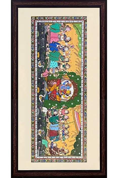 Orissa Pattachitra - Radha Krishna (45*16 Inches)
