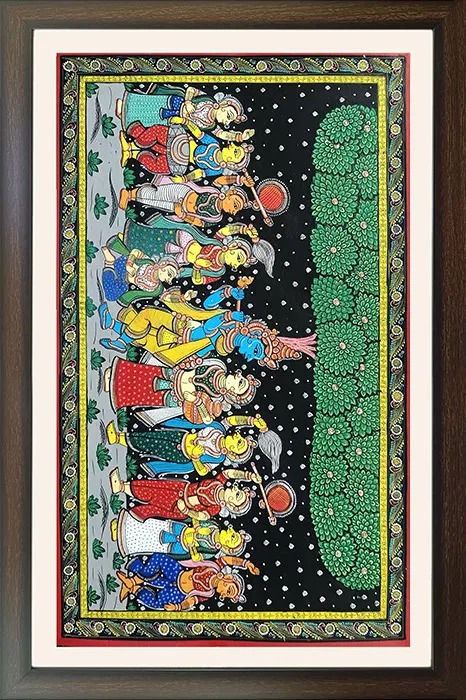 Orissa Pattachitra - Radha Krishna Rasaleela (43*28 Inches)