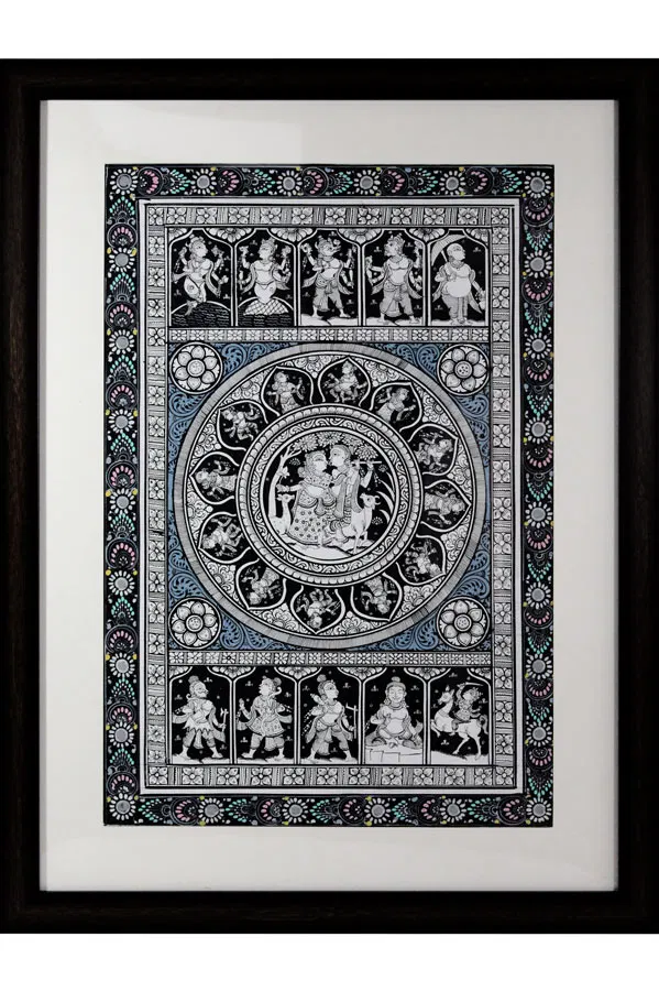 Orissa Pattachitra - Radha Krishna with Dashavatara (18*24 Inches)