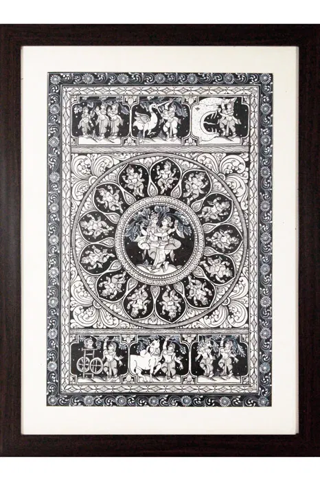 Orissa Pattachitra - Lord Radha Krishna & Krishna Story (17*23 Inches)