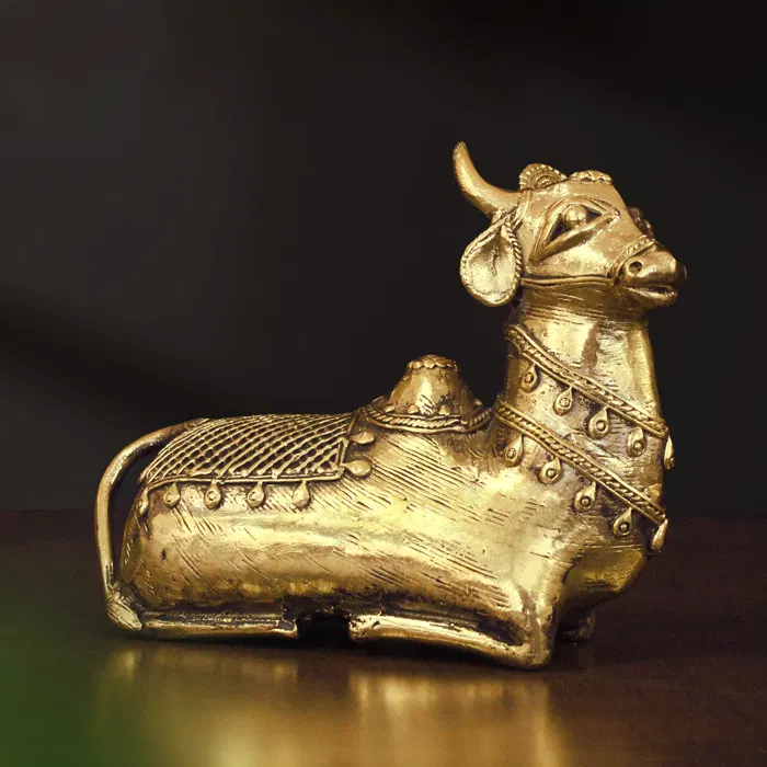Bastar Dhokra Art Nandi Idol (5) Inch