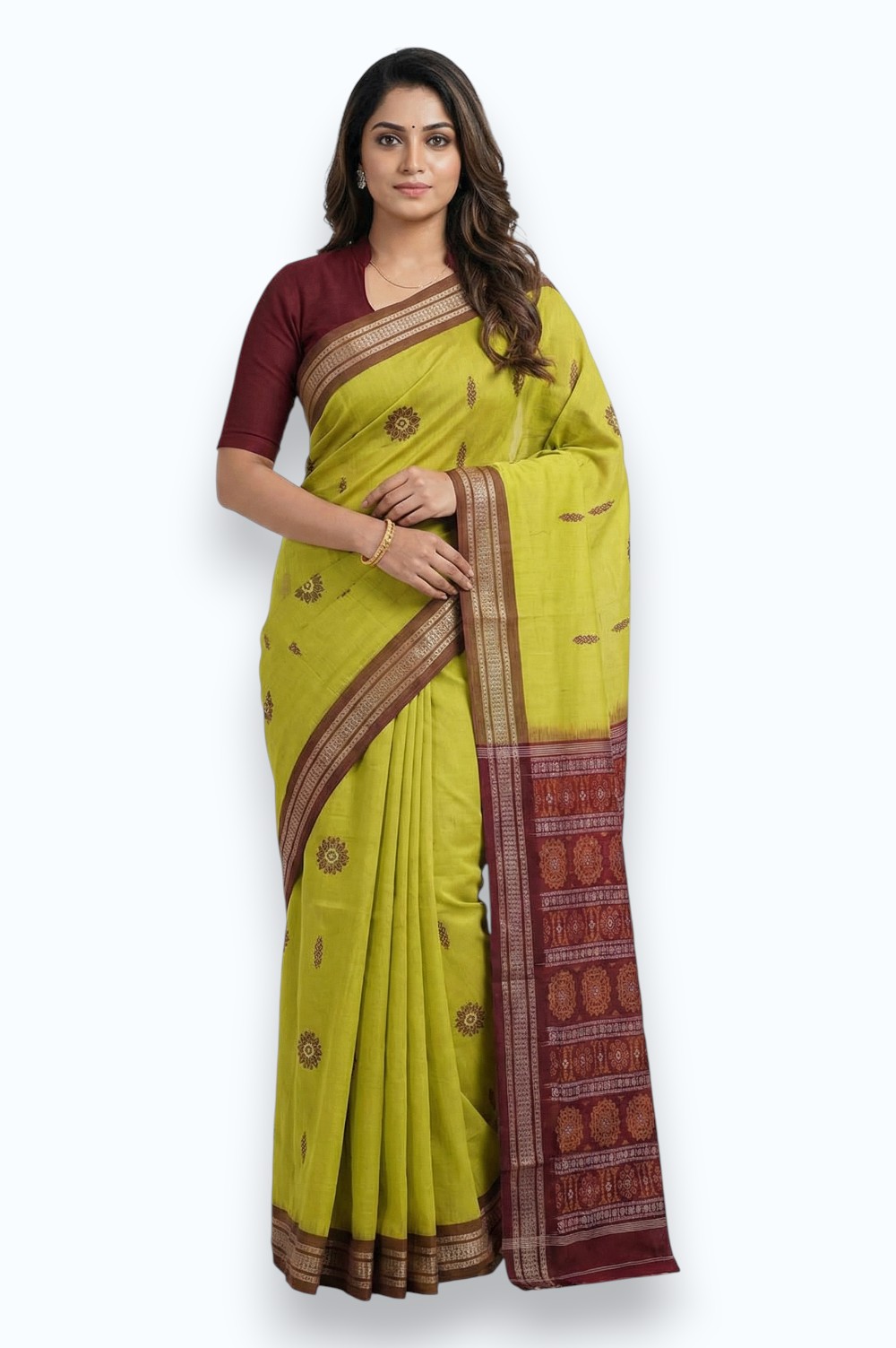 Bomkai Handloom Cotton Saree Grand Pallu