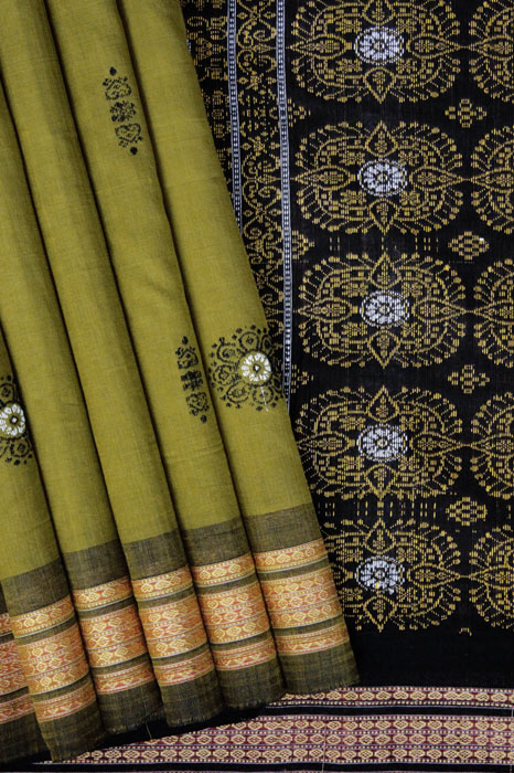 Bomkai Handloom Cotton Saree Grand Pallu